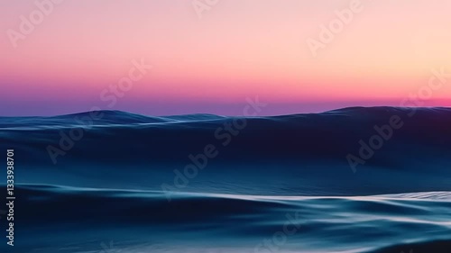 Serene ocean waves under a pastel sunset sky, creating a tranquil atmosphere for relaxation