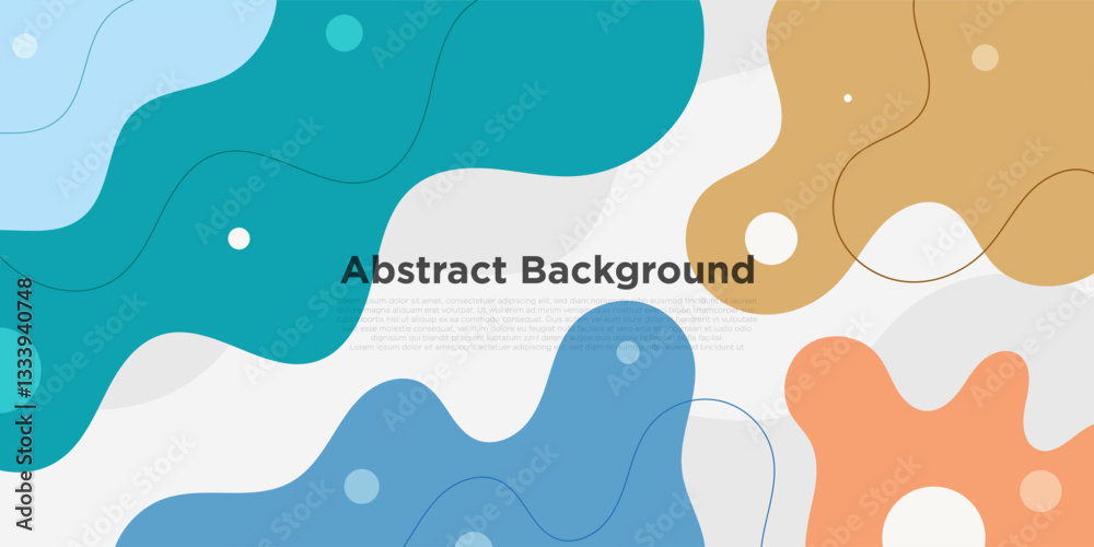 Abstract colorful 3D fluid liquid pattern design background. Simple background with green, blue, and orange shapes element. Eps10 vector Abstract colorful 3D fluid liquid pattern design background. Simple background with green, blue, and orange shapes element. Eps10 vector
