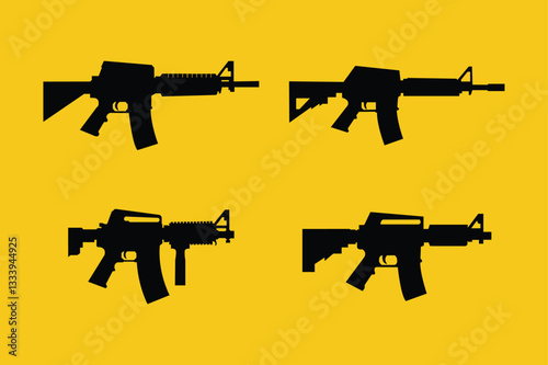 set of guns vector illustration