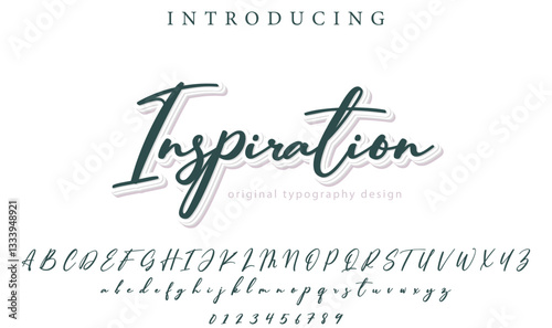 Inspiration Font Stylish brush painted an uppercase vector letters, alphabet, typeface