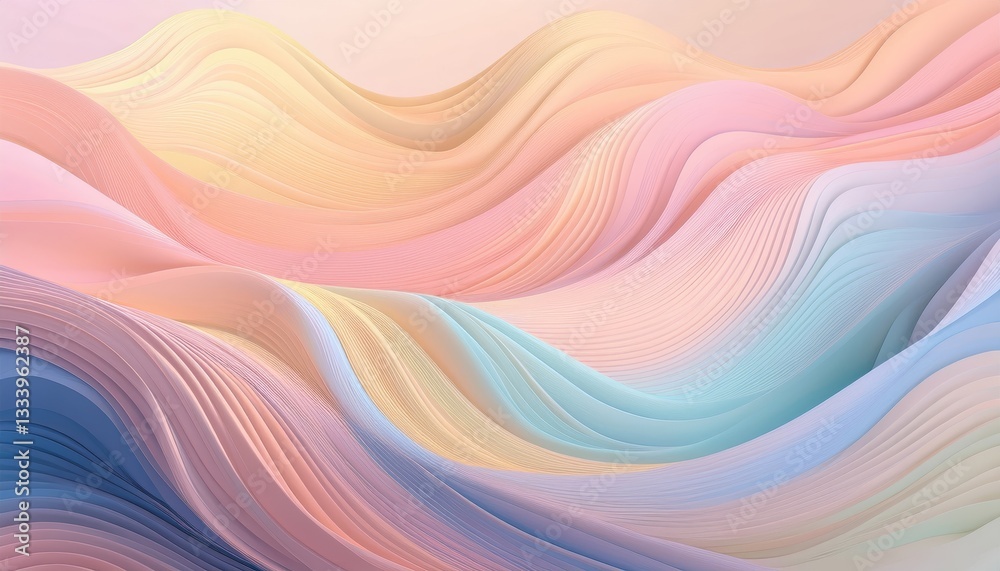 Soft gradient waves blending seamlessly, dreamy and smooth, muted color hue Soft gradient waves blending seamlessly, dreamy and smooth, muted color hue