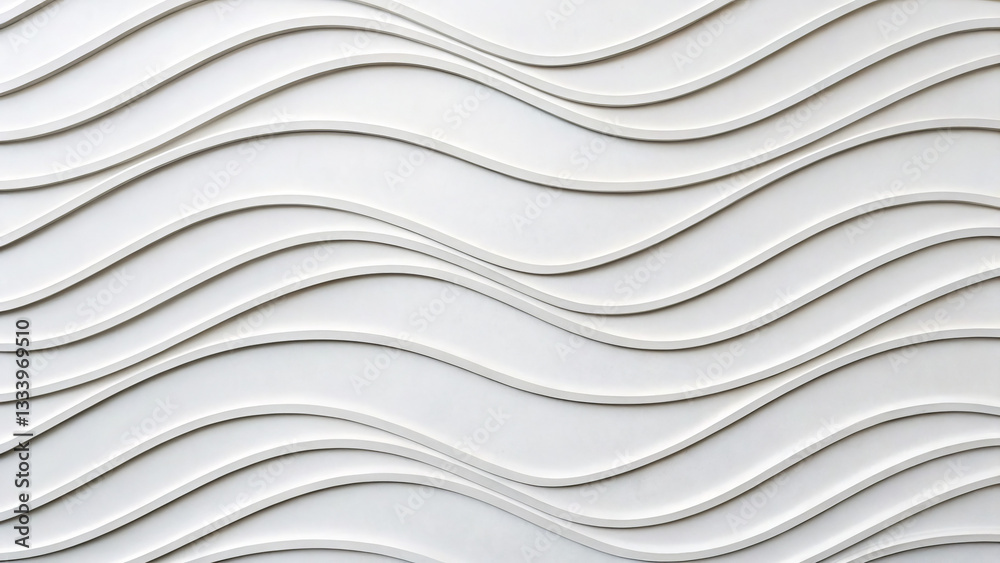 Obraz premium White wavy abstract pattern background with 3D texture