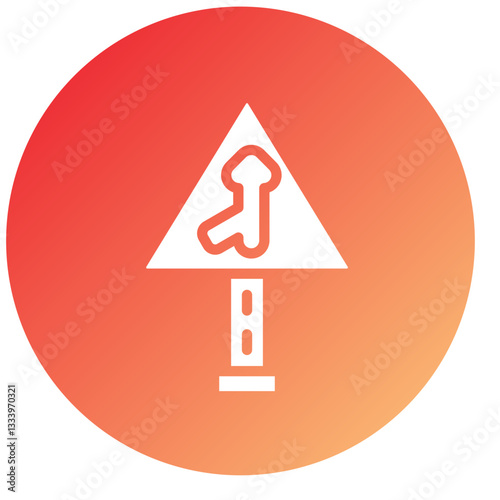 Vector Design Merging Road Icon Style