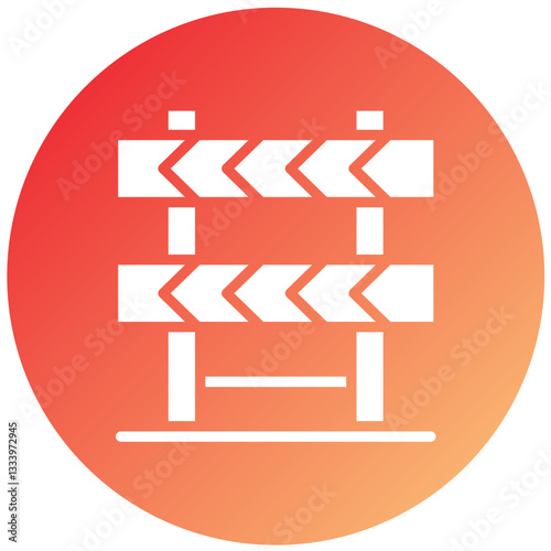 Construction Barrier Vector Design Icon Style