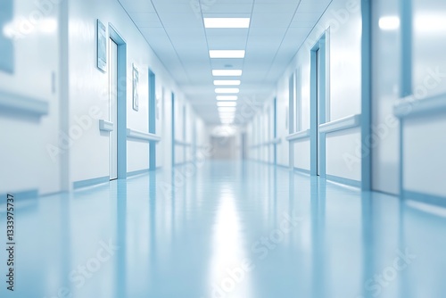 Wallpaper Mural Clean hospital hallway with bright lights and doors for medical professionals and patients Torontodigital.ca