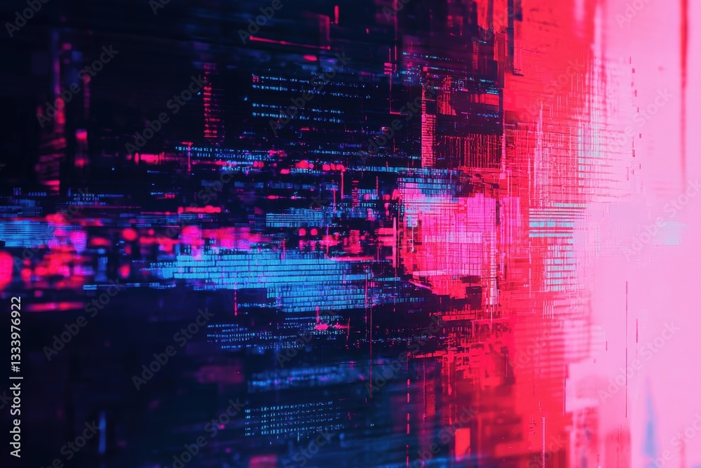digital abstract: bright red and blue lights illuminate data, reflecting the modern digital era digital abstract: bright red and blue lights illuminate data, reflecting the modern digital era