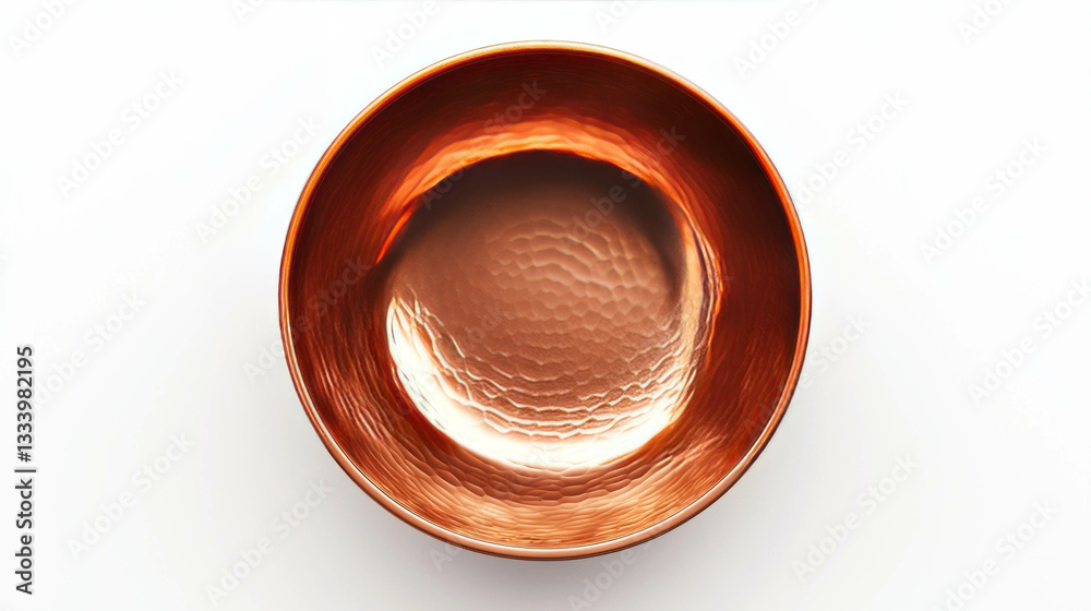 Realistic hammered copper serving bowl for elegant table setting and decoration Realistic hammered copper serving bowl for elegant table setting and decoration