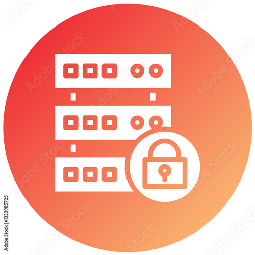 Vector Design Database Lock Icon Style