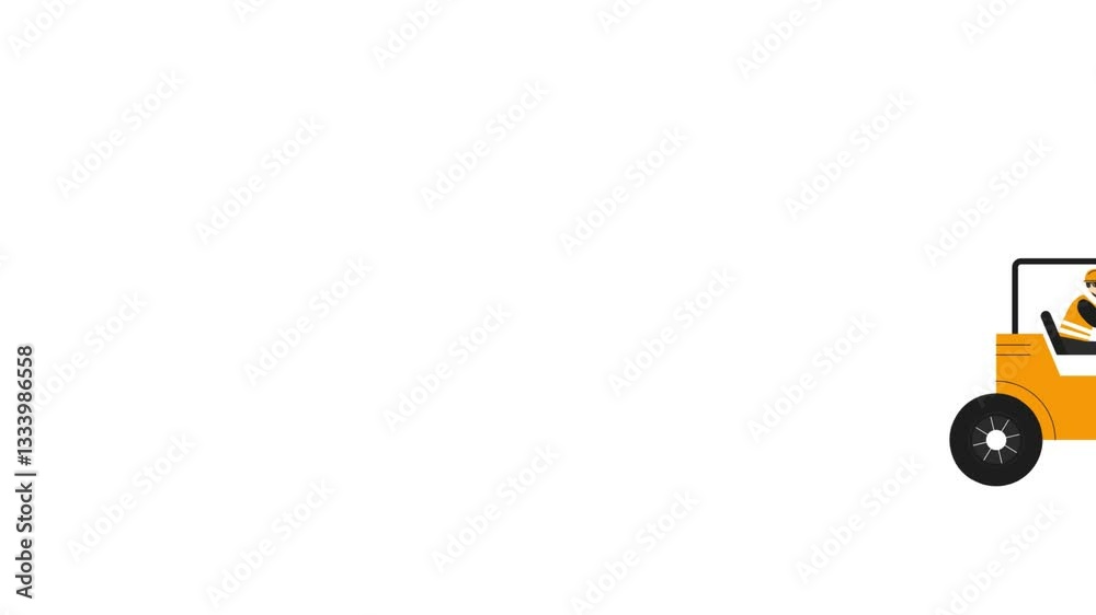Man operating a forklift loading goods motion graphic animation HD