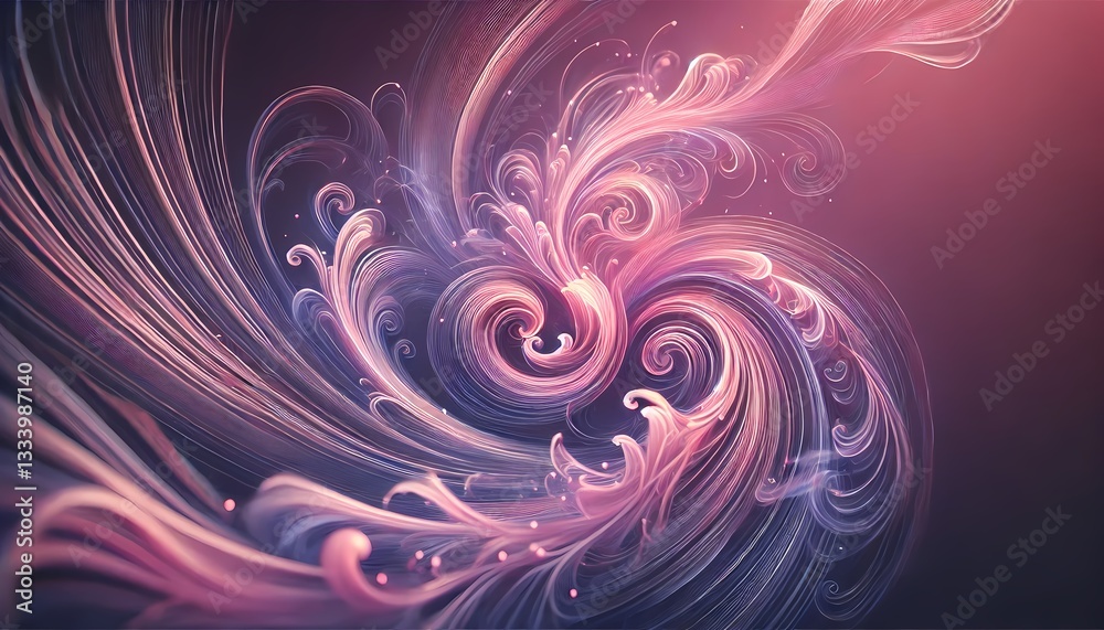 Glowing swirling light trails in pastel pink and purple, forming intricate abstract patterns, perfect for background and wallpaper Glowing swirling light trails in pastel pink and purple, forming intricate abstract patterns, perfect for background and wallpaper