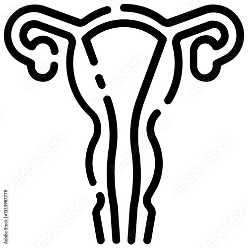 ovaries vector outline icon