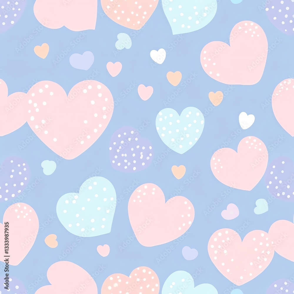 Pastel Hearts Pattern: A Sweet and Lovely Seamless Design Pastel Hearts Pattern: A Sweet and Lovely Seamless Design