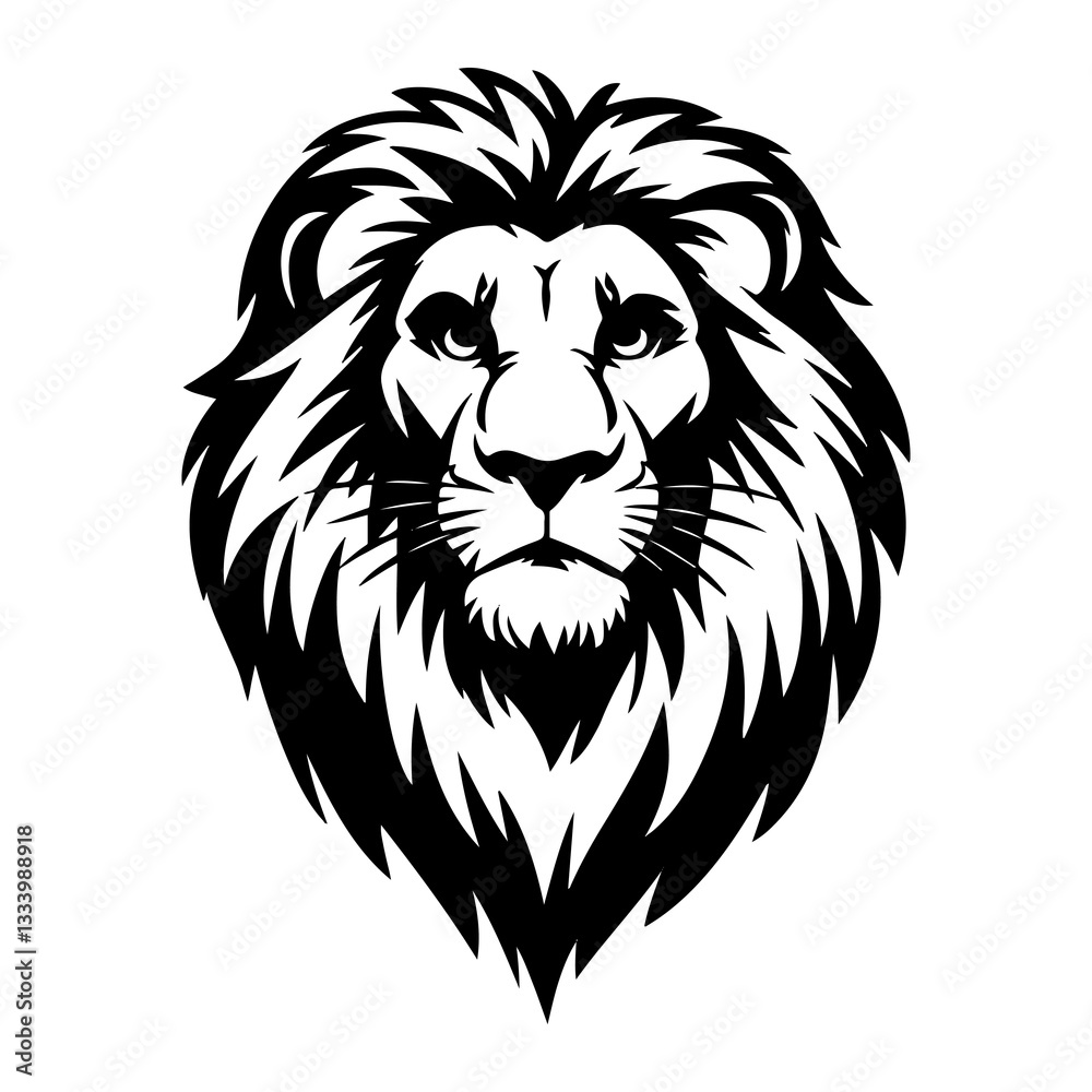 Fototapeta premium Lion head vector silhouette illustration