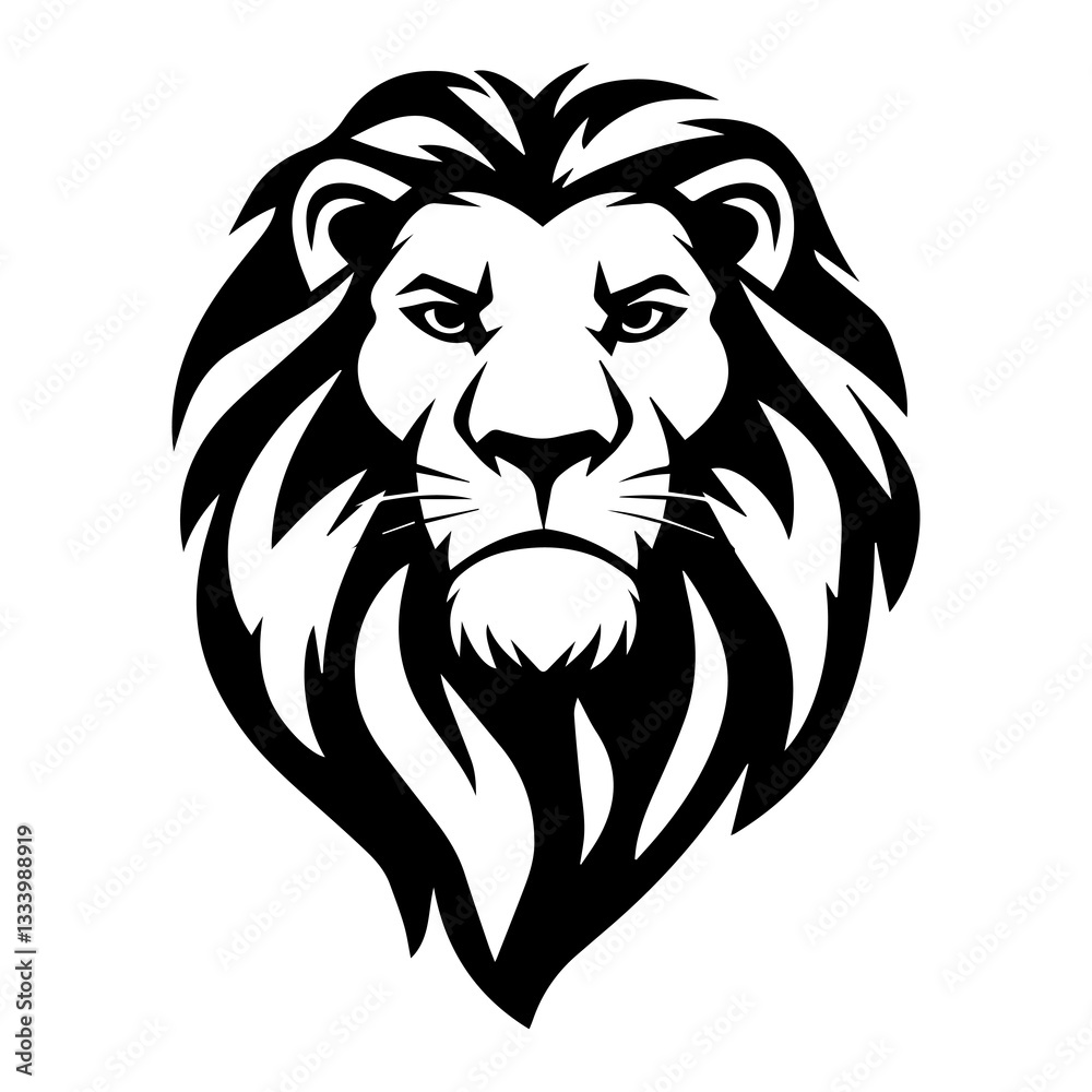 Fototapeta premium Lion head vector silhouette illustration