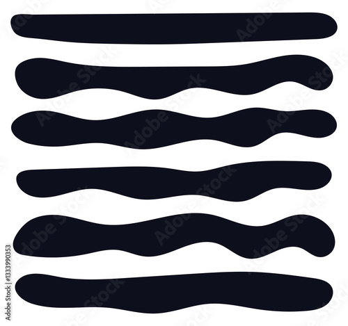 Set of black blobs random liquid shapes