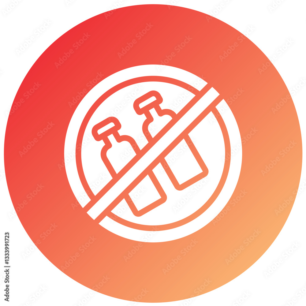 Vector Design No Plastic Bottles Icon Style Vector Design No Plastic Bottles Icon Style