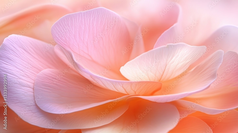 Delicate Pink Flower Petals with Soft Gradients and Dreamy Blurred Background Delicate Pink Flower Petals with Soft Gradients and Dreamy Blurred Background