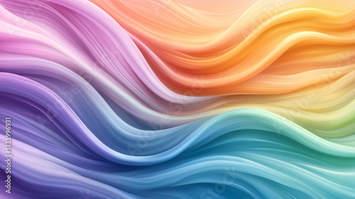 Wallpaper Mural Colorful abstract background with wavy lines in vibrant hues, creating sense of movement and fluidity. This design evokes feelings of joy and creativity Torontodigital.ca