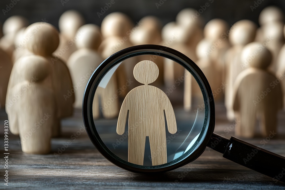custom made wallpaper toronto digitalMagnifying Glass on Wooden Figure in Crowd