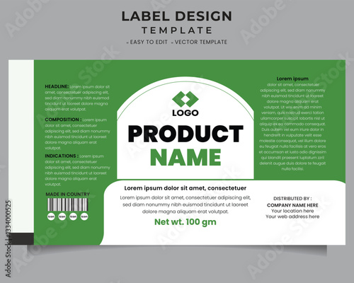Easy to editable vector creative custom product label design template