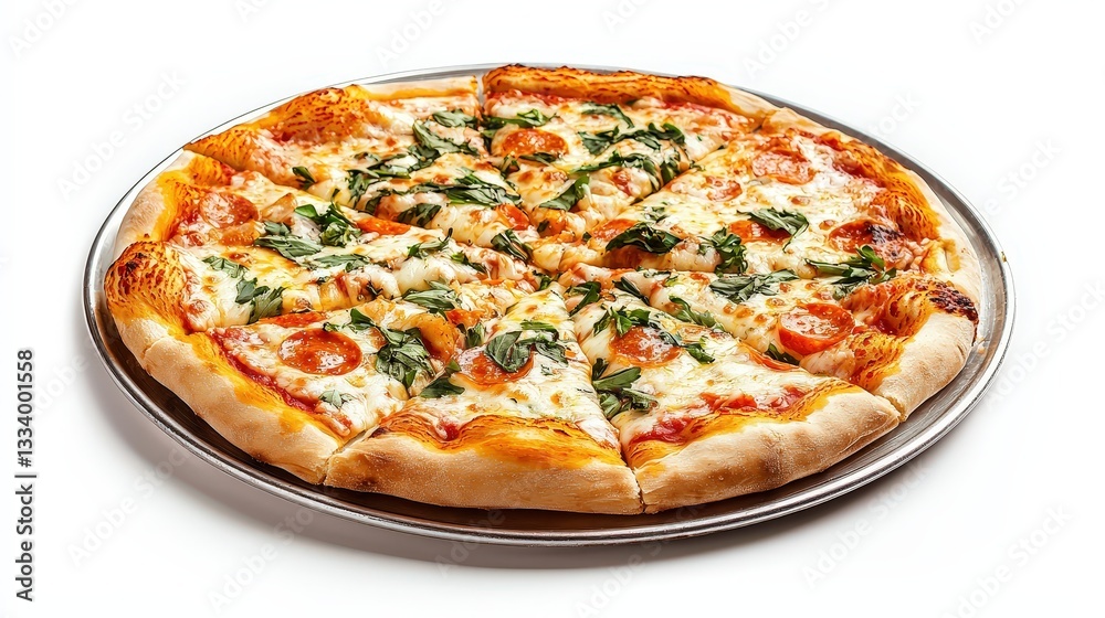 Luxurious golden pizza served on a silver platter with a beautifully crafted crust and tantalizing toppings delightfully arranged