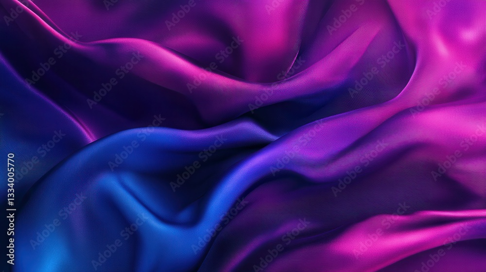 Obraz premium Vibrant Silk Fabric Textile with Smooth Waves of Color Transition