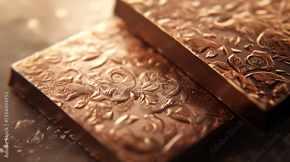 Fototapeta premium A close-up of two glossy chocolates