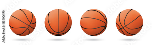 Basketball Vector Realistic Illustration Collection