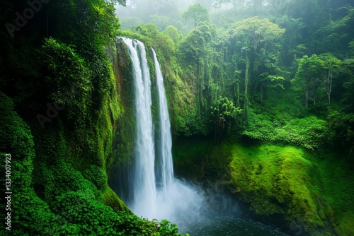 Lush Rainforest Waterfall: A Serene Escape