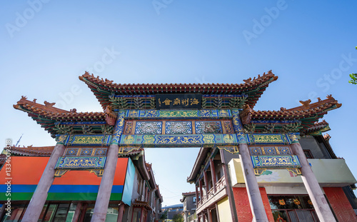 Architectural landscape of Haizhou Temple in Fuxin, Liaoning province