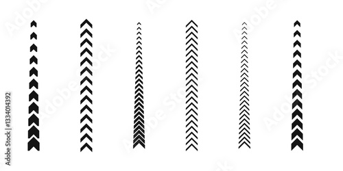 Arrow Pattern Vertical Lines in Black Vector Set