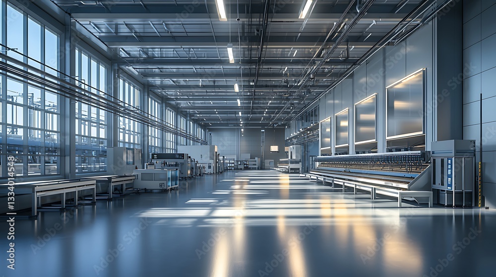 Modern Factory Interior Industrial Production Line Modern Factory Interior Industrial Production Line