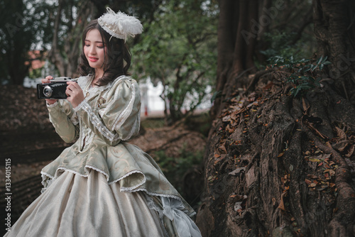 Children's smiles captured a girl in a dress photography moment in nature