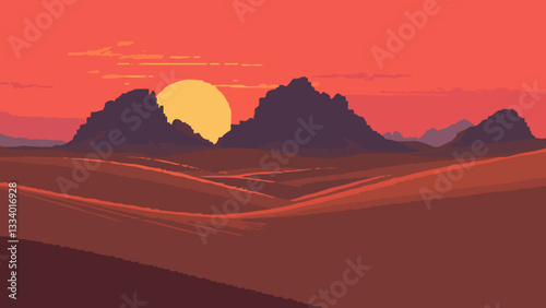 Sunset in the desert