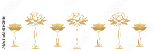 Lotus flower vector decoration for vesak day 1