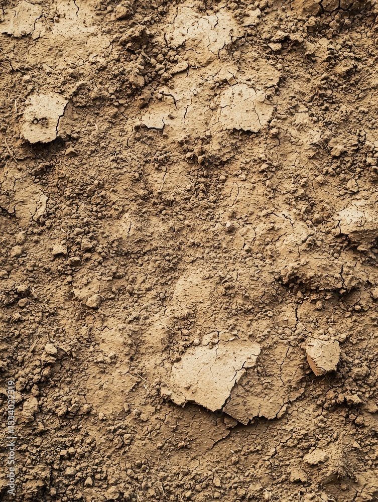Fototapeta premium Close up texture of dry cracked earth brown color