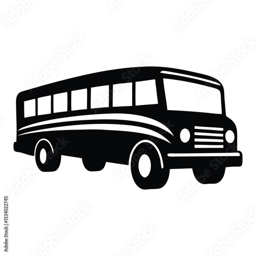 School bus silhouette vector illustration, School bus design for back to school, preschool, 100 days of school, kindergarten, pre-k