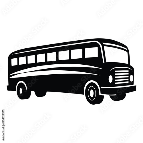 School bus silhouette vector illustration, School bus design for back to school, preschool, 100 days of school, kindergarten, pre-k