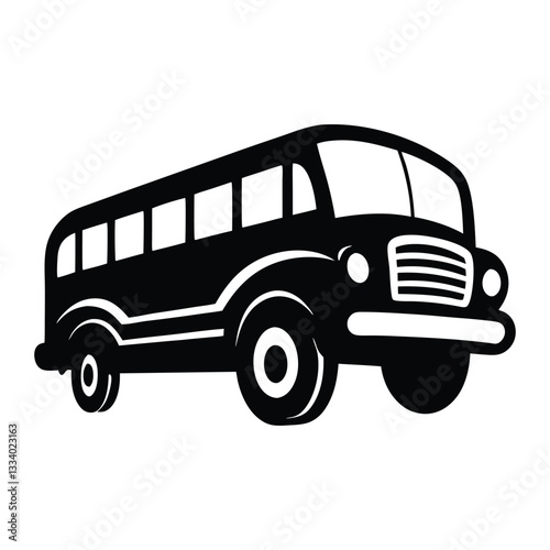School bus silhouette vector illustration, School bus design for back to school, preschool, 100 days of school, kindergarten, pre-k