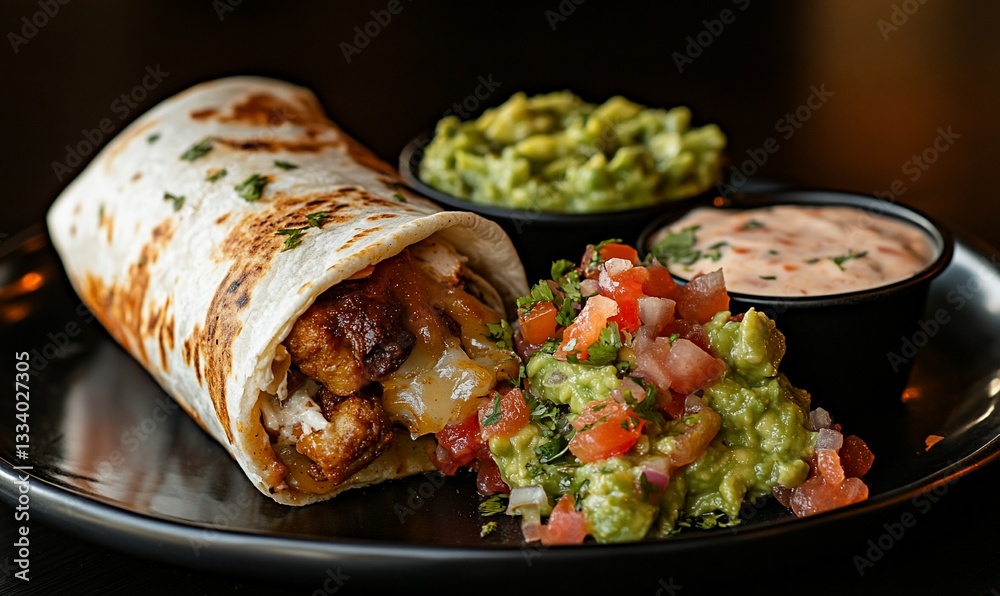Flavorful Burrito with Toppings Flavorful Burrito with Toppings