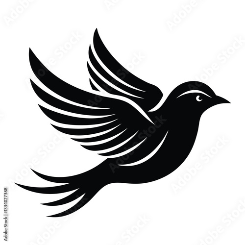 modern tribal tattoo hummingbird silhouette vector illustration art, abstract line art of animals Vector