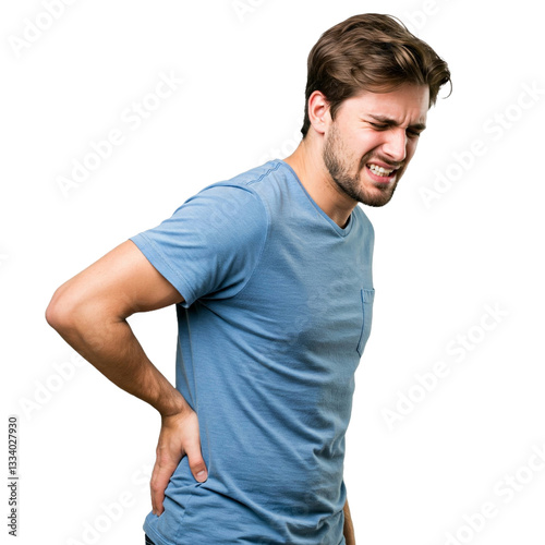 Unhappy guy back pain