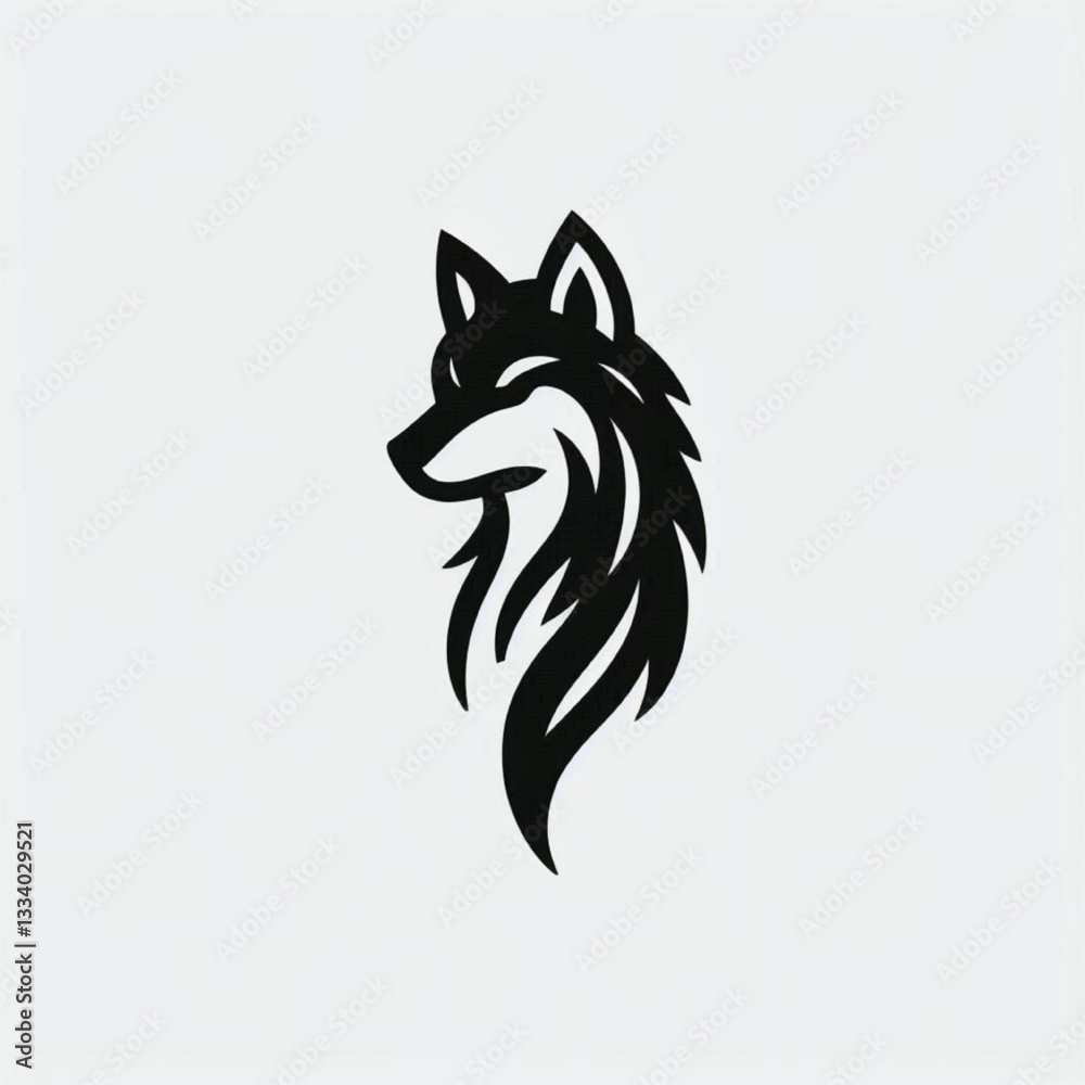 Obraz premium Creative black wolf logo icon sign design inspirations