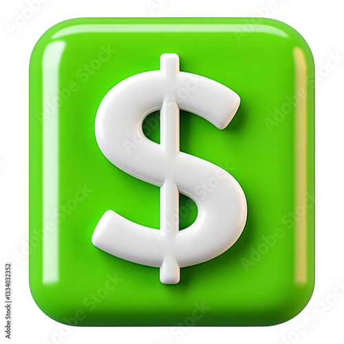 An Eye-Catching Digital Wallet Application Interface Featuring a Vibrant Green Button Embellished with a Prominent Dollar Sign Symbolizing Financial Transactions and E-Commerce Success photo