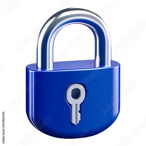 A Sleek and Modern Blue Padlock Icon Representing Enhanced Security Measures for Password Management with a Key Symbolizing Access Control