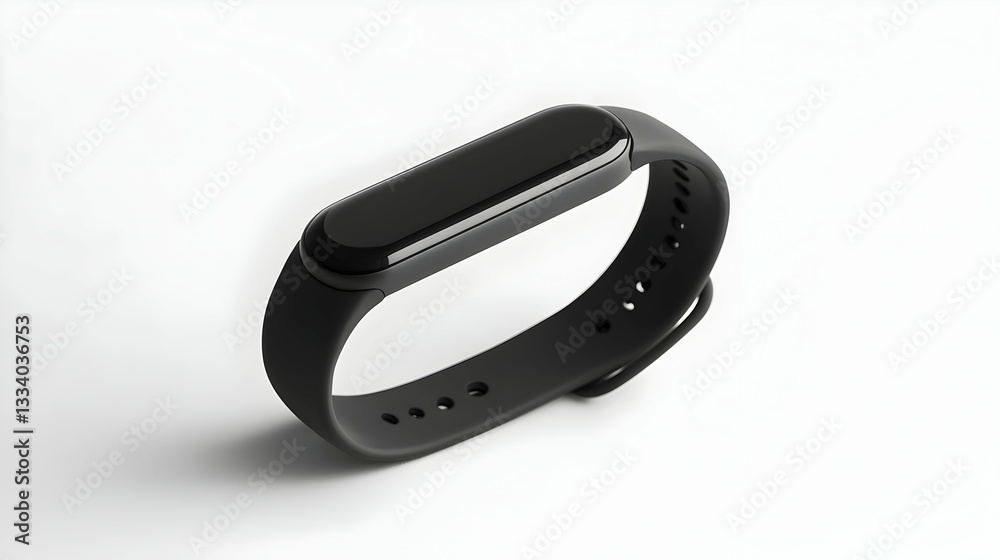 Fitness tracker for health monitoring on white background. Modern wearable technology device Fitness tracker for health monitoring on white background. Modern wearable technology device