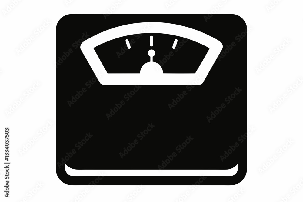 bathroom scale icon line art silhouette vector illustration bathroom scale icon line art silhouette vector illustration