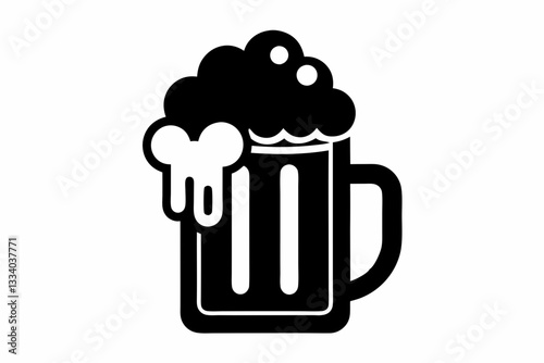 beer icon line art silhouette vector illustration