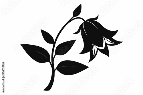 bellflower line art silhouette vector illustration