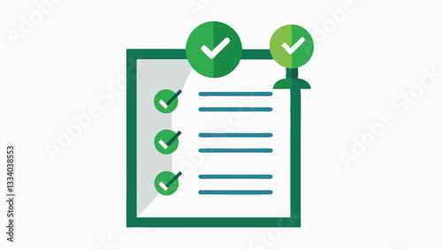Document with Checkmarks A checklist document with green checkmarks for various ESG criteria met by a company illustrating the evaluation process in sustainable investing.